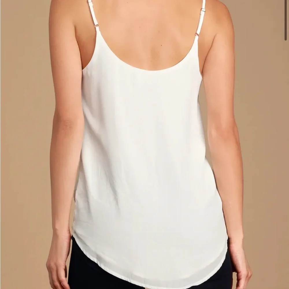 Lulu’s White Mesh Lightweight Tank Top - Slightly Stained - Picture 2 of 10